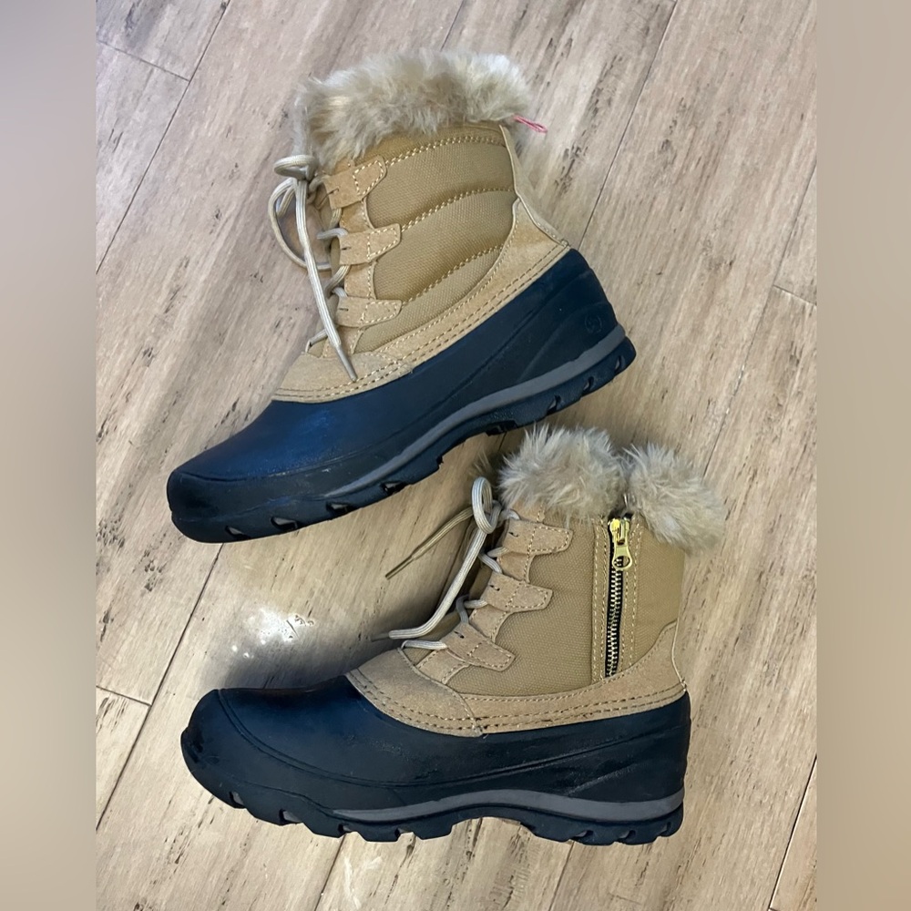 Northside Thinsulate fauxfur lined side zipwomen’s winter laced tan ankleboots 8